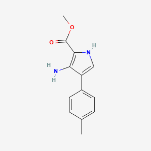 molecular formula C13H14N2O2 B1463193 methyl 3-amino-4-(4-methylphenyl)-1H-pyrrole-2-carboxylate CAS No. 683212-49-9