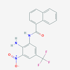molecular formula C18H12F3N3O3 B14631945 N-[2-Amino-3-nitro-5-(trifluoromethyl)phenyl]naphthalene-1-carboxamide CAS No. 57424-60-9