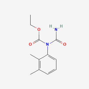 molecular formula C12H16N2O3 B14631975 Carbamic acid, (aminocarbonyl)(2,3-dimethylphenyl)-, ethyl ester CAS No. 55305-75-4