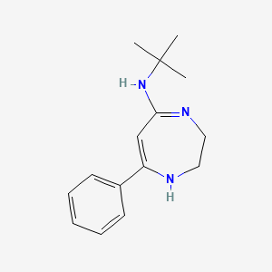 molecular formula C15H21N3 B14631998 N-tert-butyl-7-phenyl-2,3-dihydro-1H-1,4-diazepin-5-amine CAS No. 57552-77-9