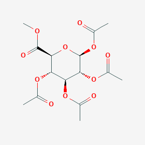 molecular formula C15H20O11 B014632 (2S,3R,4S,5S,6S)-6-(methoxycarbonyl)tetrahydro-2H-pyran-2,3,4,5-tetrayl tetraacetate CAS No. 7355-18-2