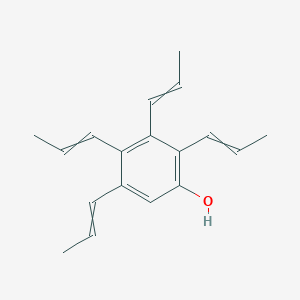 molecular formula C18H22O B14632030 2,3,4,5-Tetra(prop-1-en-1-yl)phenol CAS No. 55056-75-2