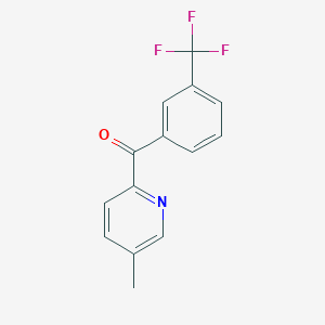molecular formula C14H10F3NO B1463206 5-Methyl-2-(3-trifluoromethylbenzoyl)pyridine CAS No. 1187170-16-6