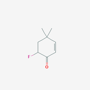 molecular formula C8H11FO B14632095 2-Cyclohexen-1-one, 6-fluoro-4,4-dimethyl- CAS No. 56003-60-2