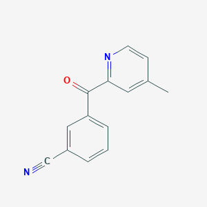 molecular formula C14H10N2O B1463214 2-(3-Cyanobenzoyl)-4-methylpyridine CAS No. 1187166-98-8