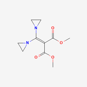 molecular formula C10H14N2O4 B14632182 Propanedioic acid, (bis(1-aziridinyl)methylene)-, dimethyl ester CAS No. 55542-50-2