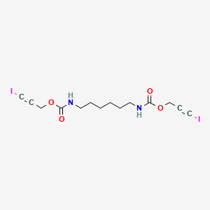molecular formula C14H18I2N2O4 B14632319 Carbamic acid, hexamethylenedi-, bis(3-iodo-2-propynyl) ester CAS No. 55406-56-9