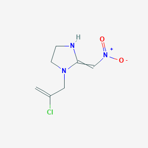 molecular formula C7H10ClN3O2 B14632325 1-(2-Chloroprop-2-en-1-yl)-2-(nitromethylidene)imidazolidine CAS No. 56611-93-9