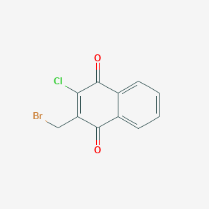 molecular formula C11H6BrClO2 B14632336 2-(Bromomethyl)-3-chloronaphthalene-1,4-dione CAS No. 56932-03-7