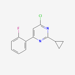 molecular formula C13H10ClFN2 B1463237 4-氯-2-环丙基-6-(2-氟苯基)嘧啶 CAS No. 1159819-69-8