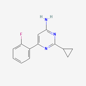 molecular formula C13H12FN3 B1463238 2-环丙基-6-(2-氟苯基)嘧啶-4-胺 CAS No. 1159821-29-0