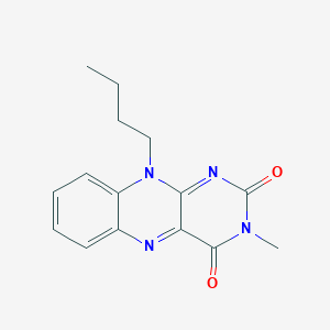 molecular formula C15H16N4O2 B14632409 Benzo[g]pteridine-2,4(3H,10H)-dione, 10-butyl-3-methyl- CAS No. 55432-45-6