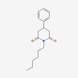 molecular formula C17H23NO2 B14632423 1-Hexyl-4-phenylpiperidine-2,6-dione CAS No. 54946-31-5