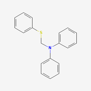 molecular formula C19H17NS B14632441 Benzenamine, N-phenyl-N-[(phenylthio)methyl]- CAS No. 57589-23-8