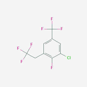 molecular formula C9H4ClF7 B1463246 1-Chloro-2-fluoro-3-(2,2,2-trifluoroethyl)-5-(trifluoromethyl)benzene CAS No. 1099597-45-1