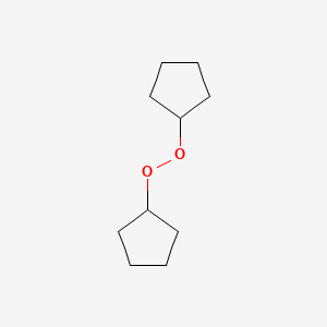 molecular formula C10H18O2 B14632460 Peroxide, dicyclopentyl (9CI) CAS No. 55999-66-1