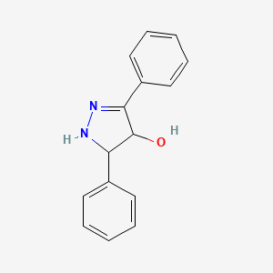 molecular formula C15H14N2O B14632478 1H-Pyrazol-4-ol, 4,5-dihydro-3,5-diphenyl- CAS No. 57508-73-3