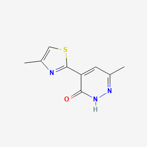 molecular formula C9H9N3OS B1463249 6-Methyl-4-(4-methyl-1,3-thiazol-2-yl)-2,3-dihydropyridazin-3-one CAS No. 1197964-92-3