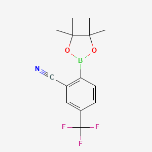 molecular formula C14H15BF3NO2 B1463251 2-(4,4,5,5-Tetramethyl-1,3,2-dioxaborolan-2-yl)-5-(trifluoromethyl)benzonitrile CAS No. 1073355-21-1