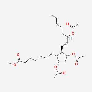 molecular formula C27H44O8 B14632555 Methyl 9,11,15-tris(acetyloxy)prost-13-en-1-oate CAS No. 56890-05-2