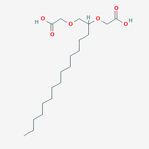 molecular formula C20H38O6 B14632569 Acetic acid, 2,2'-[(1-tetradecyl-1,2-ethanediyl)bis(oxy)]bis- CAS No. 56741-58-3