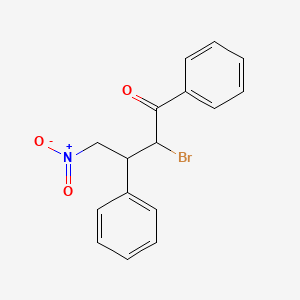 molecular formula C16H14BrNO3 B14632603 2-Bromo-4-nitro-1,3-diphenylbutan-1-one CAS No. 55490-02-3