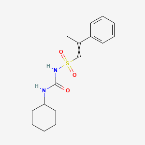 molecular formula C16H22N2O3S B14632626 N-(Cyclohexylcarbamoyl)-2-phenylprop-1-ene-1-sulfonamide CAS No. 56752-82-0