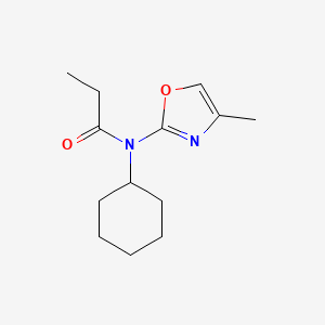 molecular formula C13H20N2O2 B14632702 N-Cyclohexyl-N-(4-methyl-1,3-oxazol-2-yl)propanamide CAS No. 57068-45-8