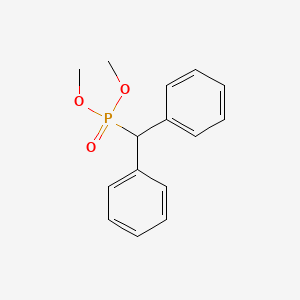 molecular formula C15H17O3P B14632740 Phosphonic acid, (diphenylmethyl)-, dimethyl ester CAS No. 54963-39-2