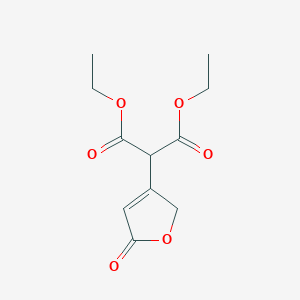 molecular formula C11H14O6 B14632743 Propanedioic acid, (2,5-dihydro-5-oxo-3-furanyl)-, diethyl ester CAS No. 57061-28-6
