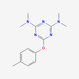 molecular formula C14H19N5O B14632783 N~2~,N~2~,N~4~,N~4~-Tetramethyl-6-(4-methylphenoxy)-1,3,5-triazine-2,4-diamine CAS No. 52830-28-1