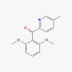 molecular formula C15H15NO3 B1463284 2-(2,6-Dimethoxybenzoyl)-5-methylpyridine CAS No. 1187164-85-7