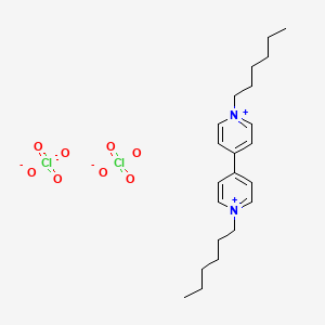 molecular formula C22H34Cl2N2O8 B14632965 4,4'-Bipyridinium, 1,1'-dihexyl-, diperchlorate CAS No. 56343-75-0