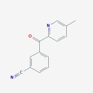 molecular formula C14H10N2O B1463310 2-(3-Cyanobenzoyl)-5-methylpyridine CAS No. 1187163-45-6
