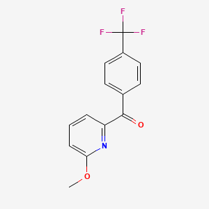 molecular formula C14H10F3NO2 B1463311 6-Methoxy-2-(4-trifluoromethylbenzoyl)pyridine CAS No. 1187167-65-2