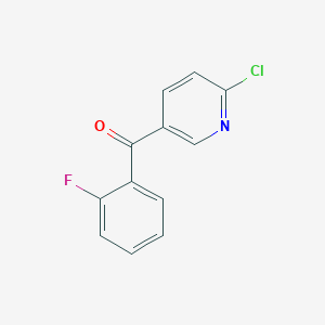 molecular formula C12H7ClFNO B1463316 2-Chloro-5-(2-fluorobenzoyl)pyridine CAS No. 1187167-94-7