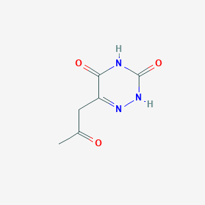 molecular formula C6H7N3O3 B14633165 6-acetonyl-2H-1,2,4-triazine-3,5-quinone CAS No. 54295-70-4