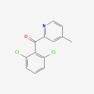 molecular formula C13H9Cl2NO B1463319 2-(2,6-Dichlorobenzoyl)-4-methylpyridine CAS No. 1187165-49-6