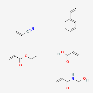 molecular formula C23H30N2O6 B14633238 ethyl prop-2-enoate;N-(hydroxymethyl)prop-2-enamide;prop-2-enenitrile;prop-2-enoic acid;styrene CAS No. 54547-36-3