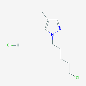 molecular formula C9H16Cl2N2 B1463324 1-(5-chloropentyl)-4-methyl-1H-pyrazole hydrochloride CAS No. 1258649-84-1