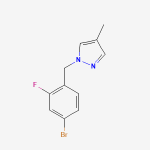 molecular formula C11H10BrFN2 B1463327 1-[(4-bromo-2-fluorophenyl)methyl]-4-methyl-1H-pyrazole CAS No. 1248326-96-6