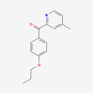 B1463329 4-Methyl-2-(4-propoxybenzoyl)pyridine CAS No. 1187166-71-7