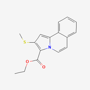 molecular formula C16H15NO2S B14633311 Pyrrolo[2,1-a]isoquinoline-3-carboxylic acid, 2-(methylthio)-, ethyl ester CAS No. 56823-03-1
