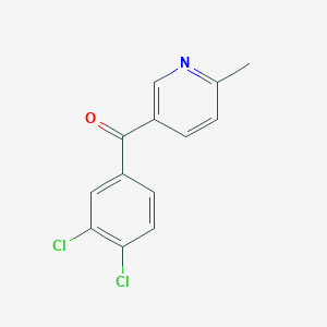 molecular formula C13H9Cl2NO B1463333 5-(3,4-Dichlorobenzoyl)-2-methylpyridine CAS No. 1187169-41-0