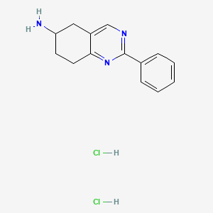 molecular formula C14H17Cl2N3 B1463336 2-Phenyl-5,6,7,8-tetrahydroquinazolin-6-amine dihydrochloride CAS No. 1193389-46-6