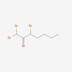 molecular formula C7H11Br3O B14633360 1,1,3-Tribromoheptan-2-one CAS No. 54899-95-5