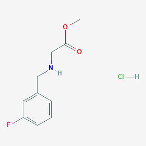 molecular formula C10H13ClFNO2 B1463338 Methyl 2-{[(3-fluorophenyl)methyl]amino}acetate hydrochloride CAS No. 1193390-44-1