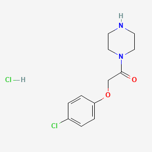 molecular formula C12H16Cl2N2O2 B1463340 2-(4-Chlorophenoxy)-1-(piperazin-1-yl)ethan-1-one hydrochloride CAS No. 1144037-44-4