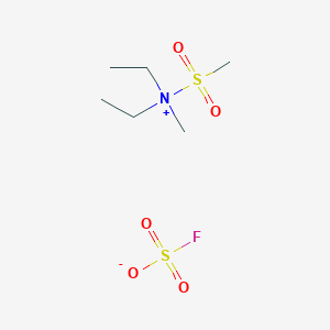 molecular formula C6H16FNO5S2 B14633417 Diethyl(methanesulfonyl)methylammonium sulfurofluoridate CAS No. 55791-04-3