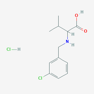 2-{[(3-Chlorophenyl)methyl]amino}-3-methylbutanoic acid hydrochloride